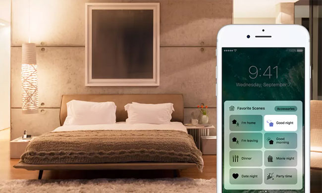 HomeKit cho phép bạn tạo các scene tùy chỉnh sẽ kích hoạt một số thiết bị cùng một lúc