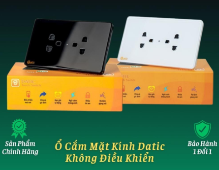 [Ổ Cắm Mặt Kính] 2 Ổ Có Tiếp Địa