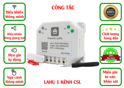 Công tắc Hunonic Lahu 1 kênh công suất lớn 4000W Điều Khiển Từ Xa